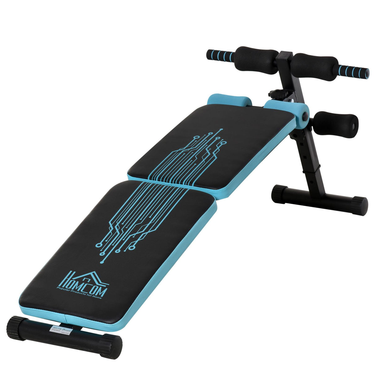 easycomfort easycomfort panca multifunzione per allenamento con schienale e cuscinetti regolabili azzurro e nero