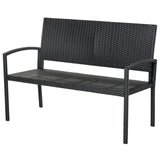 easycomfort easycomfort panchina da esterno in pe rattan nero 2 posti 122x60x87cm ean 8055776911861