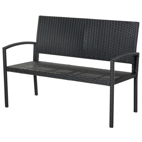 easycomfort easycomfort panchina da esterno in pe rattan nero 2 posti 122x60x87cm ean 8055776911861