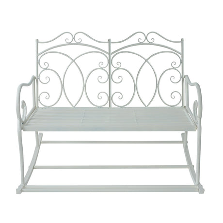 easycomfort easycomfort panchina in ferro a dondolo da giardino stile shabby bianco 102x74 5x78cm ean 8054144138411