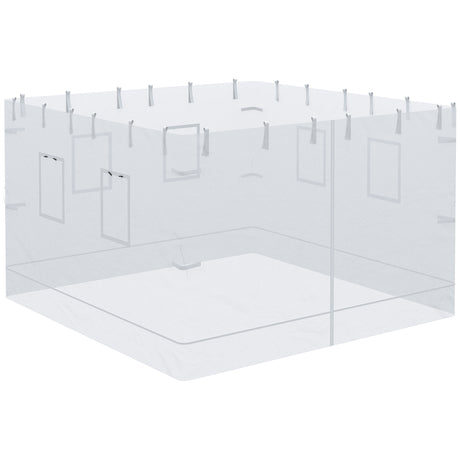 easycomfort easycomfort parete per gazebo 3x3 in nylon set 3 pezzi zanzariera con 6 finestre e porta con cerniera 300lx195 cm