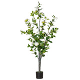 easycomfort easycomfort pianta finta albero camelia con vaso e 25 fiori per interno ed esterno altezza 150cm verdebianco