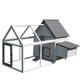 easycomfort easycomfort pollaio da giardino con corsa e tetto impermeabile grigio e bianco 166x121 5x112cm ean 8054144138343