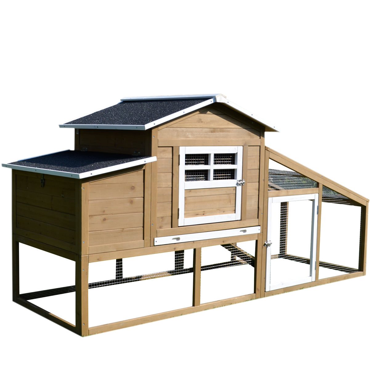 easycomfort easycomfort pollaio da giardino per galline con corsa e zona di nidificazione vassoio estraibile 200x80x105cm ean 8054144139388