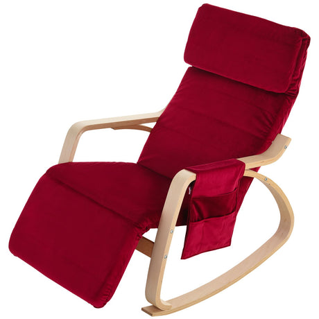 easycomfort easycomfort poltrona a dondolo rossa con poggia gambe regolabile e tasca portaoggetti ean 8055776914312