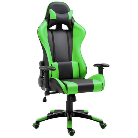 easycomfort easycomfort poltrona da ufficio gaming girevole reclinabile nero e verde ecopelle ean 8055776913452