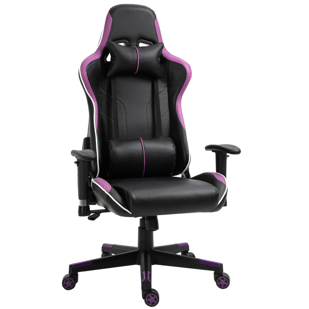 easycomfort easycomfort poltrona gaming con altezza schienale regolabile sedia da ufficio nera e viola ean 8054144139630