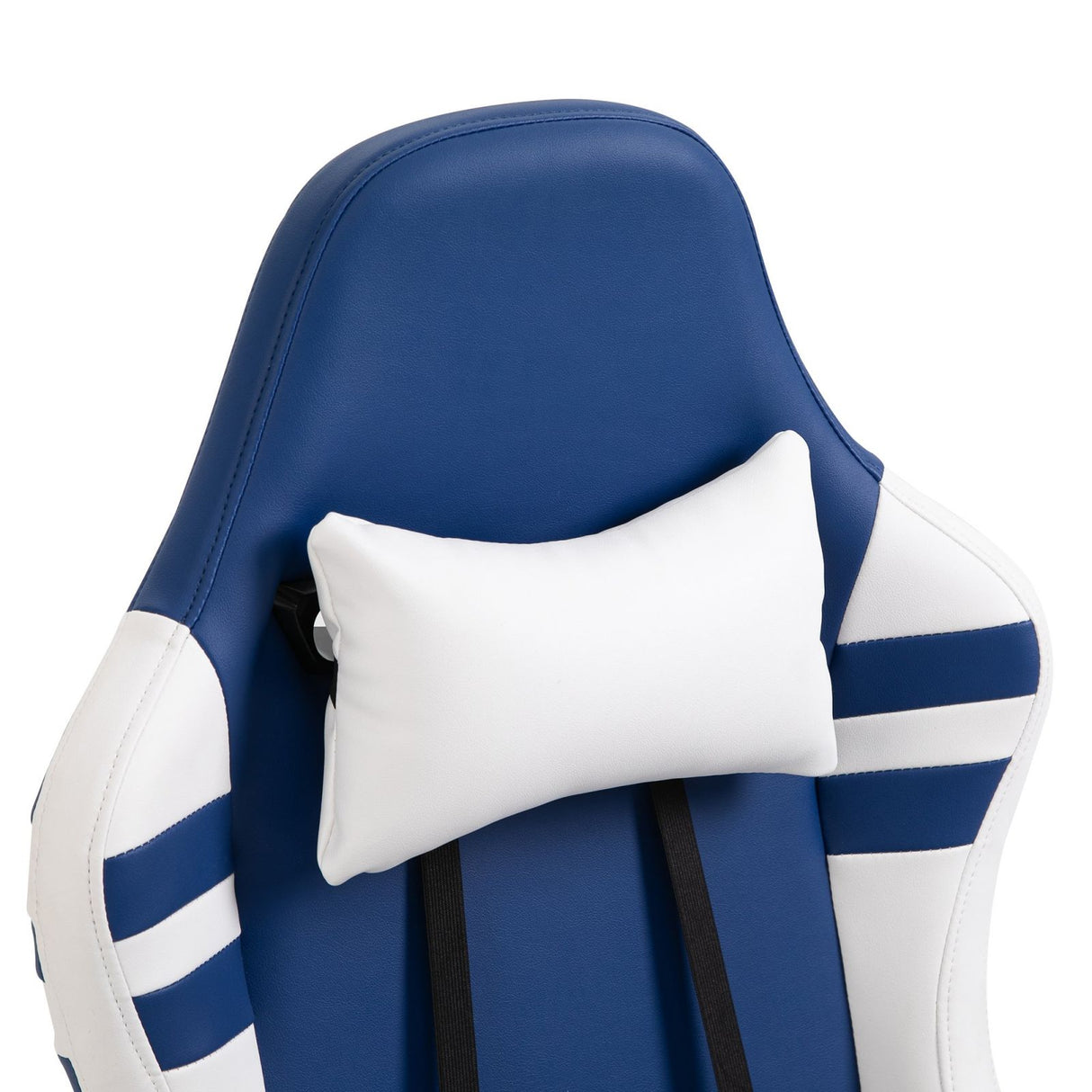 easycomfort easycomfort poltrona gaming e da ufficio in similpelle blu e bianca reclinabile e con poggiapiedi estraibile ean 8054144137018