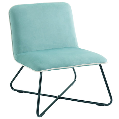 easycomfort easycomfort poltrona in velluto stile nordico senza braccioli con base in metallo incrociata 55x69x68cm verde