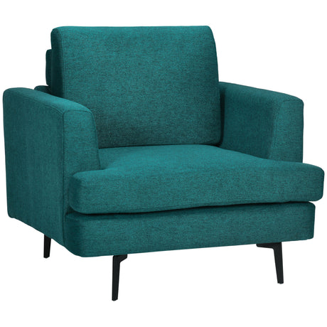 easycomfort easycomfort poltrona moderna da soggiorno con seduta imbottita gambe in acciaio e tessuto traspirante 96x87x87 cm verde