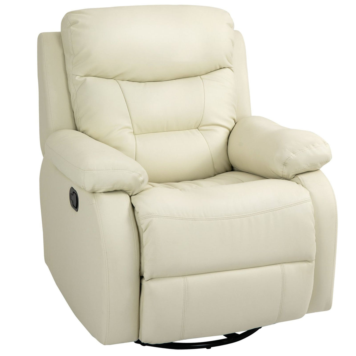easycomfort easycomfort poltrona relax reclinabile girevole e con poggiapiedi similpelle pu e metallo bianco