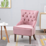easycomfort easycomfort poltroncina in velluto rosa con gambe in legno e schienale trapuntato ean 8055776916323