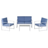 easycomfort easycomfort salotto da giardino con divanetto 2 poltroncine e tavolino bianco e blu ean 8055776915098