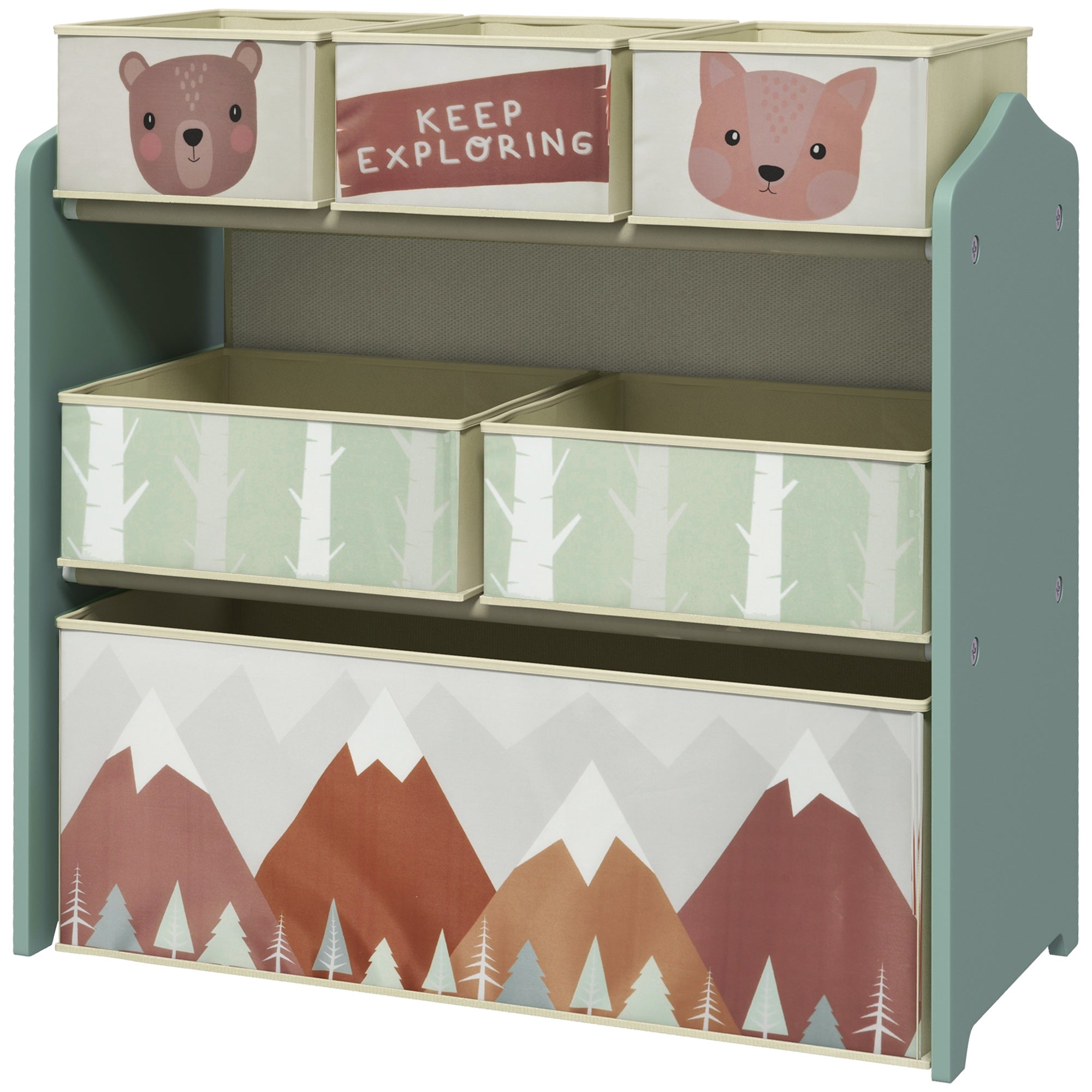 EASYCOMFORT Scaffale Portagiochi per Bambini con Ripiani in Legno,  85x26x84cm, Grigio