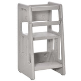 easycomfort easycomfort scaletta per bambini torre montessoriana altezza regolabile 3 livelli 47x47x90cm grigio