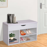 easycomfort easycomfort scarpiera panca con sedile imbottito ribaltabile da ingresso legno 80x30x47cm bianco ean 8054111848336