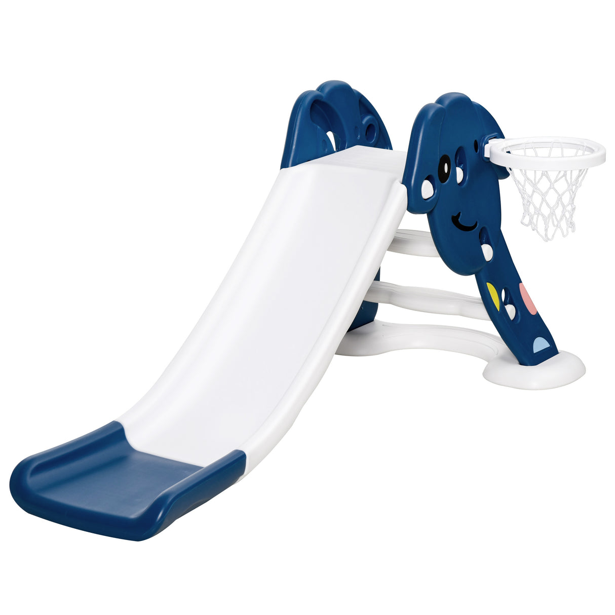 easycomfort easycomfort scivolo per bambini 1 4 anni con canestro pallone basket e pompetta per giardino o cameretta blu e bianco