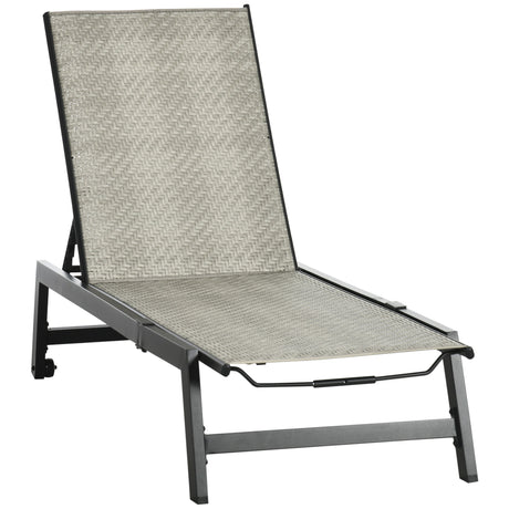 easycomfort easycomfort sdraio da giardino in rattan e alluminio regolabile in 5 posizioni con ruote 162x60x90 cm