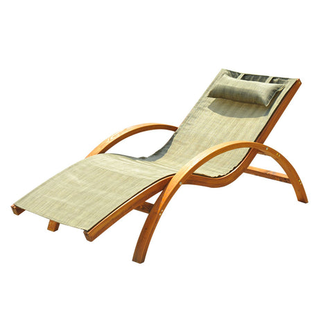easycomfort easycomfort sdraio lettino da giardino ergonomica in legno con poggiatesta imbottito marrone ean 8055776911380