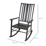 easycomfort easycomfort sedia a dondolo moderna per esterni e interni arredamento da giardino in acciaio con effetto venato del legno 68 5x87x113cm nero ean 8055776912530