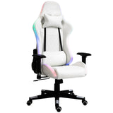 easycomfort easycomfort sedia da gaming luminosa con luci a led altezza regolabile in similpelle bianca
