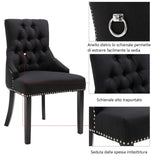 easycomfort easycomfort sedia da pranzo elegante imbottita rivestimento in lino con bottoni trapuntati nero ean 8054144139913