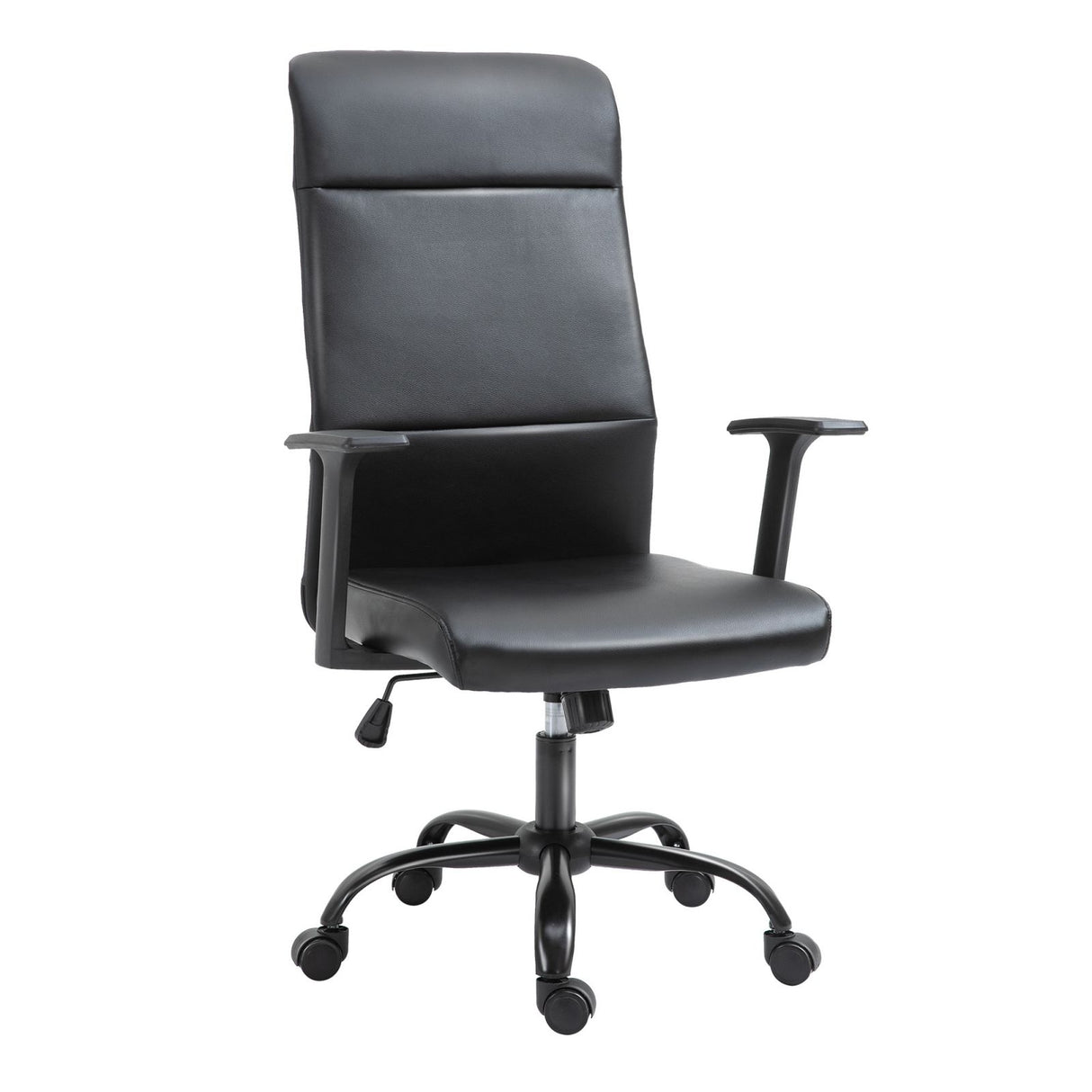 easycomfort easycomfort sedia da ufficio ergonomica e girevole in similpelle nera 61x61x109 115cm