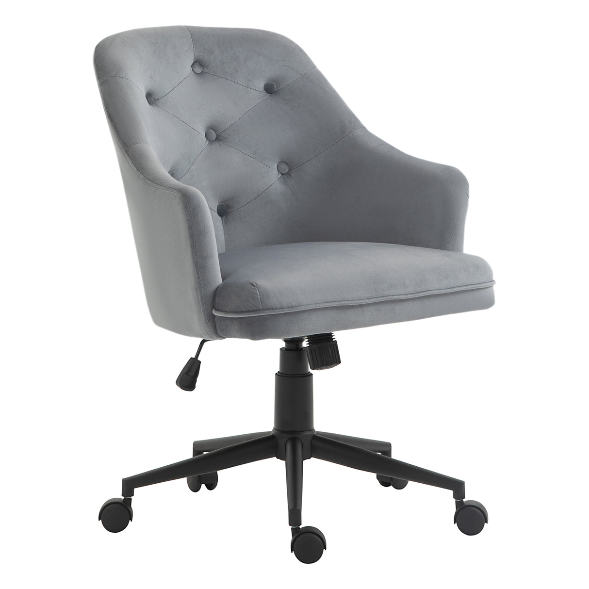 easycomfort easycomfort sedia da ufficio girevole ergonomica con ruote e altezza regolabile rivestimento in velluto 63x64x88 96cm grigio