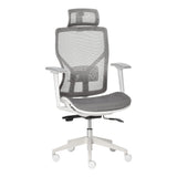 easycomfort easycomfort sedia ergonomica da ufficio con poggiatesta inclinazione e altezza regolabile poltrona girevole basculante con ruote e schiena in rete 67x65x120 128cm grigio