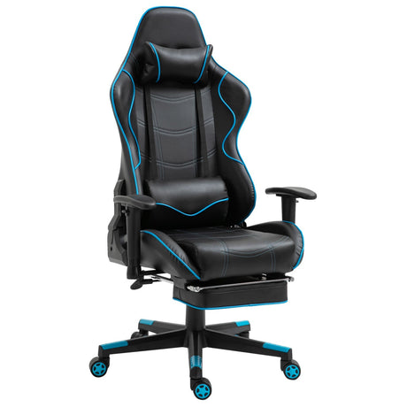 easycomfort easycomfort sedia gaming ergonomica con poggiapiedi estraibile e supporto lombare 72x77x128 138cm nero