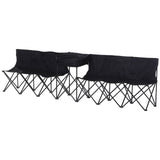 easycomfort easycomfort sedia panchina da campeggio pieghevole 6 posti nero 306cm x 48cm x 82cm ean 8054144138602