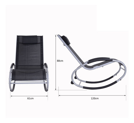 easycomfort easycomfort sedia sdraio a dondolo da giardino impermeabile con telaio in alluminio nero ean 8054144136882