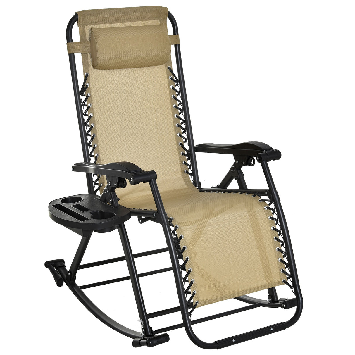 easycomfort easycomfort sedia sdraio a dondolo ergonomica reclinabile con poggiapiedi beige ean 8054144133768