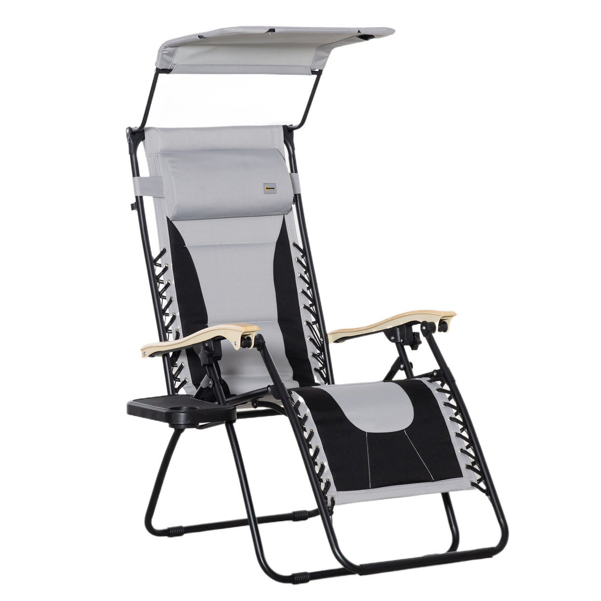 easycomfort easycomfort sedia sdraio da giardino zero gravity pieghevole e reclinabile con tettuccio poggiatesta e porta bicchieri grigio chiaro