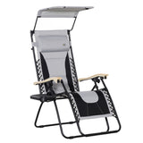 easycomfort easycomfort sedia sdraio da giardino zero gravity pieghevole e reclinabile con tettuccio poggiatesta e porta bicchieri grigio chiaro