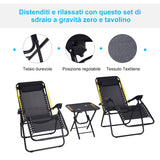 easycomfort easycomfort sedia sdraio zero gravity reclinabile e pieghevole in textilene nero ean 8054144130286