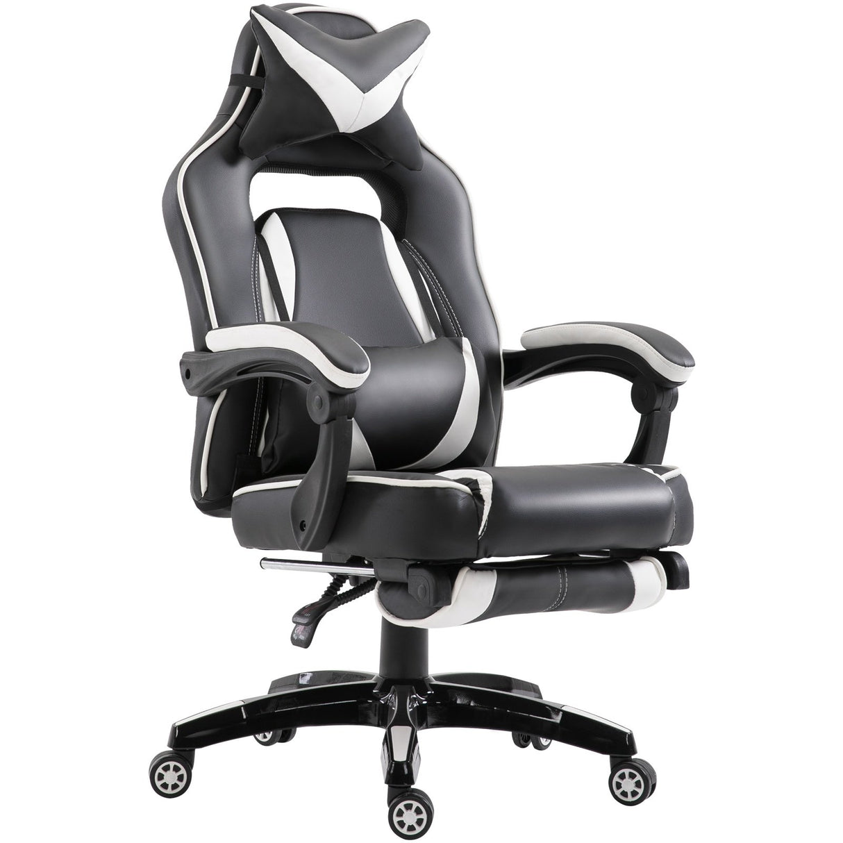 easycomfort easycomfort sedie da ufficio sedie da gaming ergonomica con rotelle in ecopelle bianco e nero ean 8055776916033