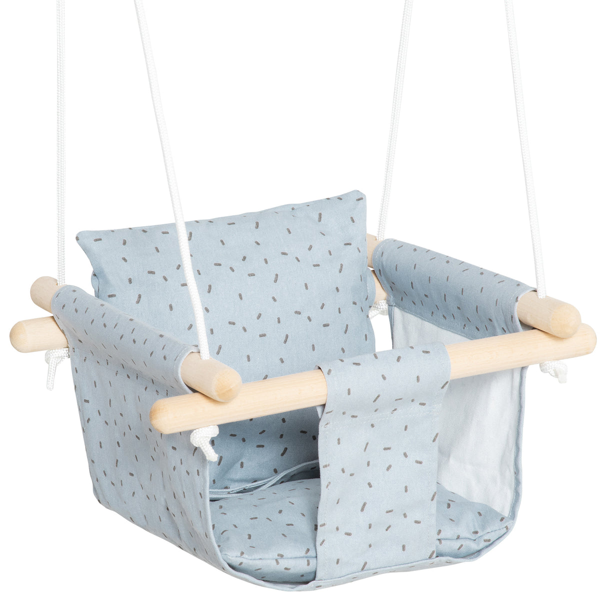 easycomfort easycomfort seggiolino altalena per bambini in tessuto e legno con cuscino 40x40x180cm grigio