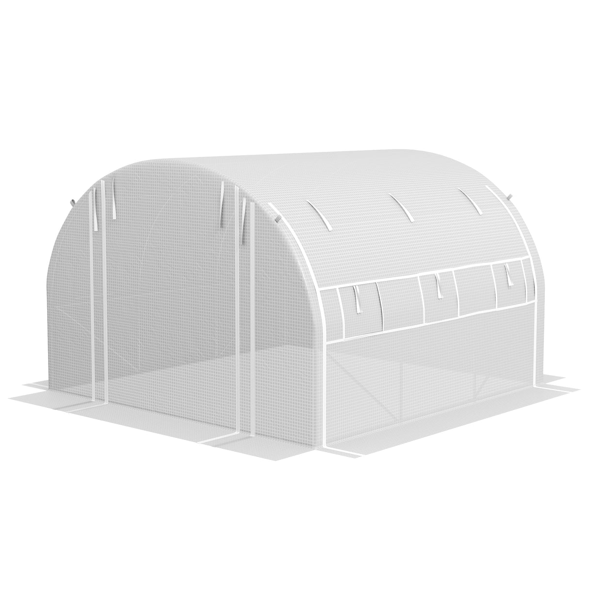 easycomfort easycomfort serra a tunnel 3x3 m con porta 6 finestre e 2 pareti avvolgibili in acciaio e telo in pe bianca
