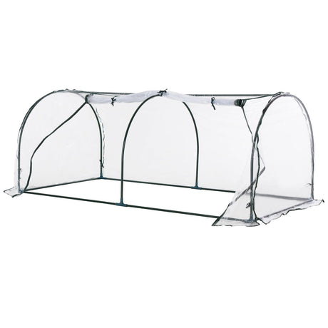 easycomfort easycomfort serra da giardino a tunnel in pvc telaio in acciao trasparente 200x100x80cm ean 8054111849159