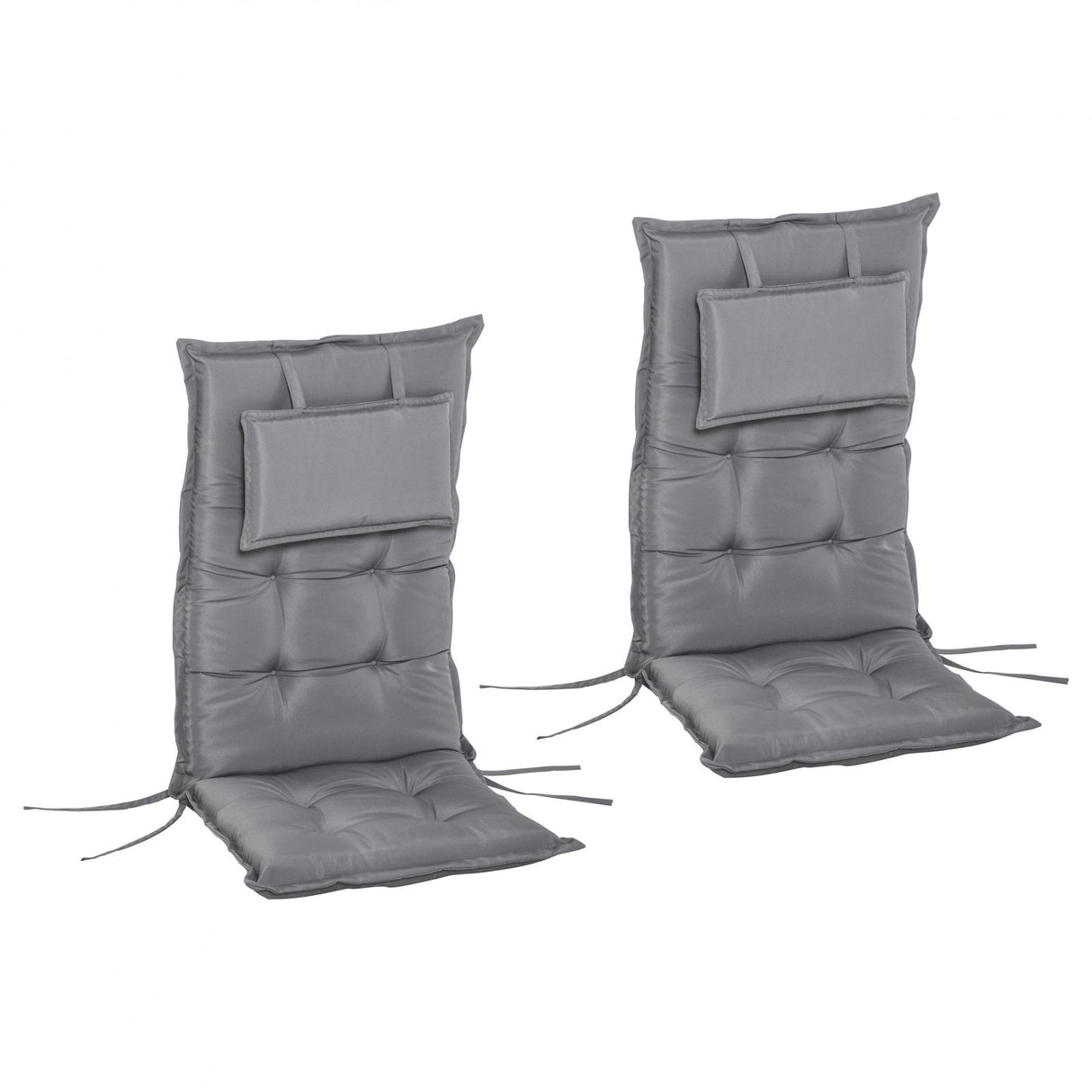 easycomfort easycomfort set 2 cuscini da esterno e interno imbottiti per sedie a schienale alto in poliestere 50x120x9cm grigio scuro ean 8055776910505