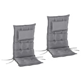 easycomfort easycomfort set 2 cuscini da esterno e interno imbottiti per sedie a schienale alto in poliestere 50x120x9cm grigio scuro ean 8055776910505