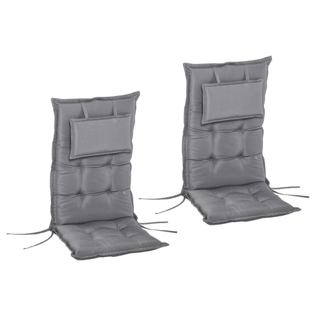 easycomfort easycomfort set 2 cuscini da esterno e interno imbottiti per sedie a schienale alto in poliestere 50x120x9cm grigio scuro ean 8055776910505