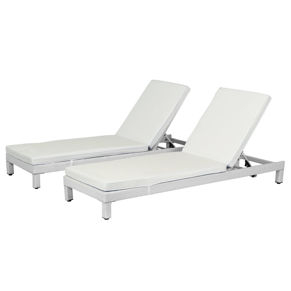 easycomfort easycomfort set 2 sdraio da giardino in pe rattan con cuscino imbottito bianco ean 8055776914060