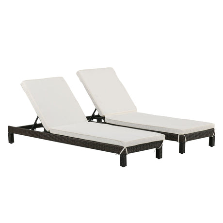 easycomfort easycomfort set 2 sdraio da giardino in pe rattan marrone con cuscino imbottito crema ean 8055776915937