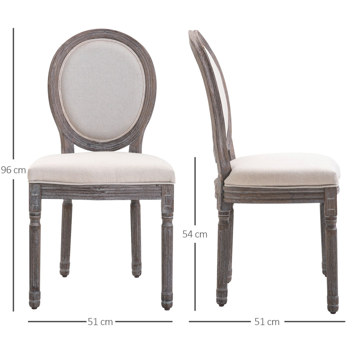 easycomfort easycomfort set 2 sedie medaglione imbottite in legno con rivestimento in lino bianco ivory ean 8055776913643