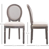 easycomfort easycomfort set 2 sedie medaglione imbottite in legno con rivestimento in lino bianco ivory ean 8055776913643
