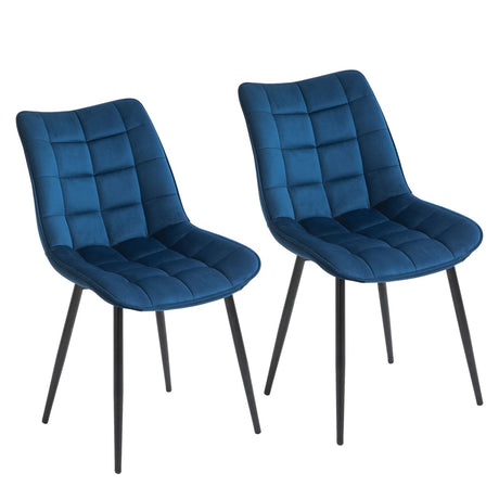 easycomfort easycomfort set 2 sedie moderne imbottite per soggiorno stile nordico velluto blu ean 8055776912653