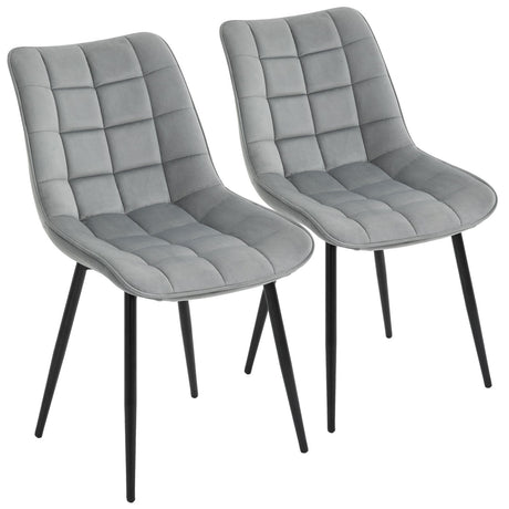 easycomfort easycomfort set 2 sedie moderne imbottite per soggiorno stile nordico velluto grigio ean 8055776912455