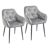 easycomfort easycomfort set 2 sedie moderne imbottite stile nordico in velluto e metallo grigio ean 8055776916248